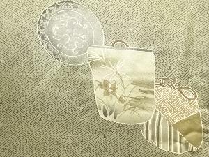 アンティーク　茶道具模様男物長襦袢